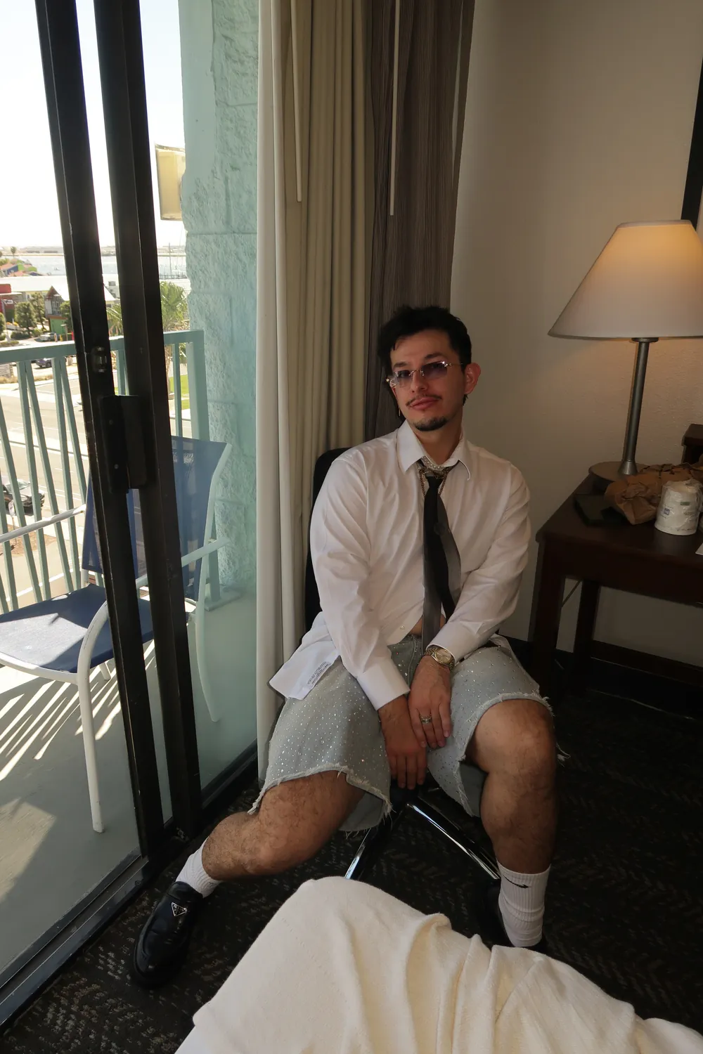 Everyday fit — white shirt and sequin shorts